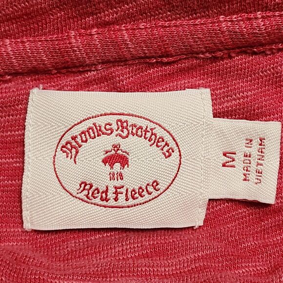 Brooks Brothers Red Fleece Polo Shirt Mens Medium Pocket Piping Casual Golf Top - Picture 9 of 13